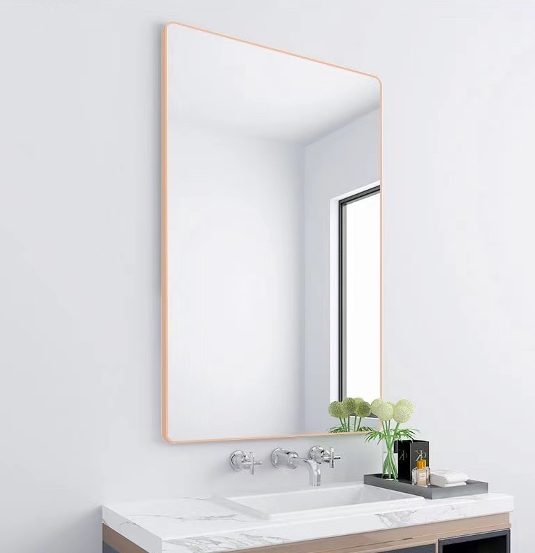 Modern Rectangle Mirror with Thin Gold Frame Lux9840 luxdream